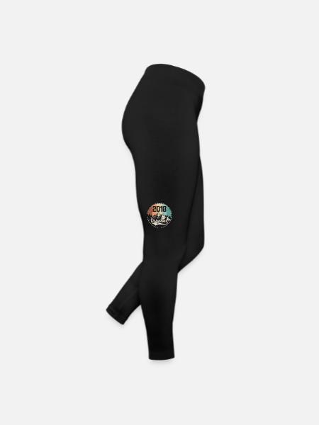 Original 2018 Geburtstagsgeschenk - 2018 - Frauen Jersey Leggings - Schwarz - Rechts