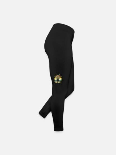 Vintage March 1981 vintage gift 1981 birthday - Women’s Jersey Leggings - black - Right
