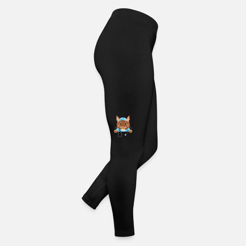 Cute ginger cat doctor Women’s Jersey Leggings