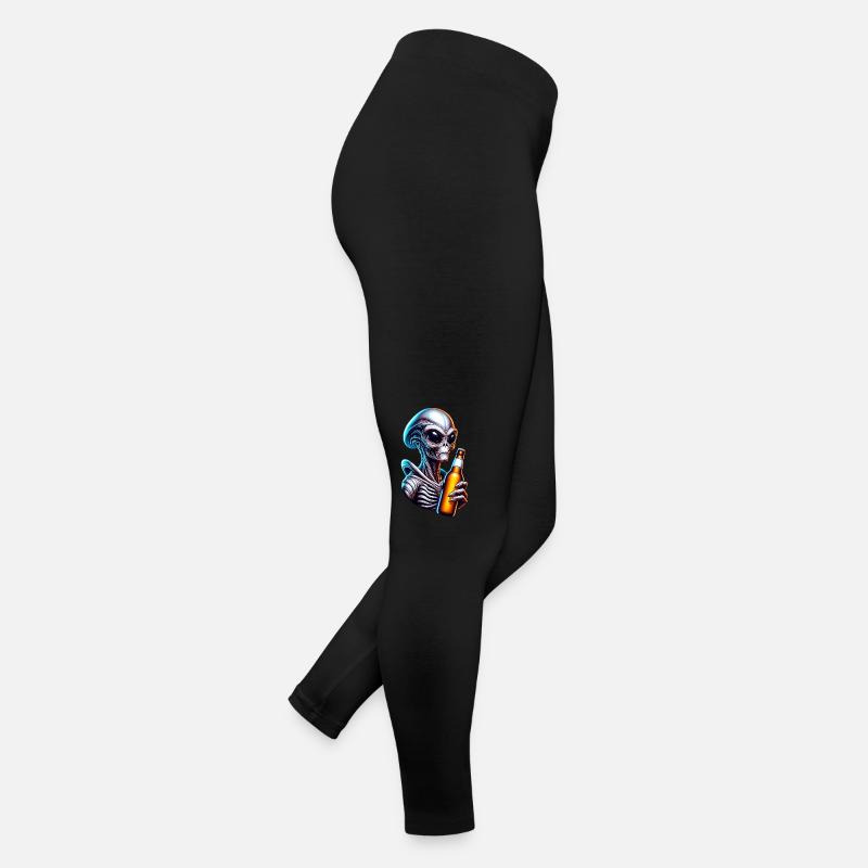 Alien cool avec de la bière - Design Alien drôle Legging en jersey Femme