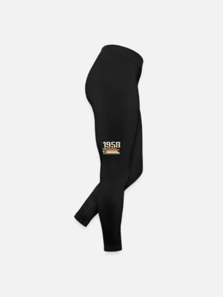1958 Vintage - Retro 1958 Birthday Gift 1958 - Women’s Jersey Leggings - black - Right