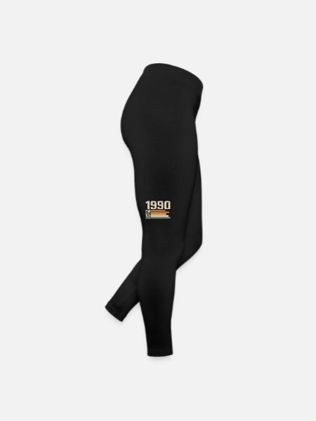 1990 Vintage - Retro 1990er Jahre Geburtstagsgeschenk 1990er Jahre - Frauen Jersey Leggings - Schwarz - Rechts