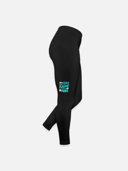 mein bester Freund hat Pfoten - Frauen Jersey Leggings - Schwarz - Rechts