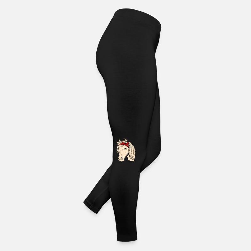 Tête de cheval avec chiffon cavalier cavalier cadeau cheval Legging en jersey Femme