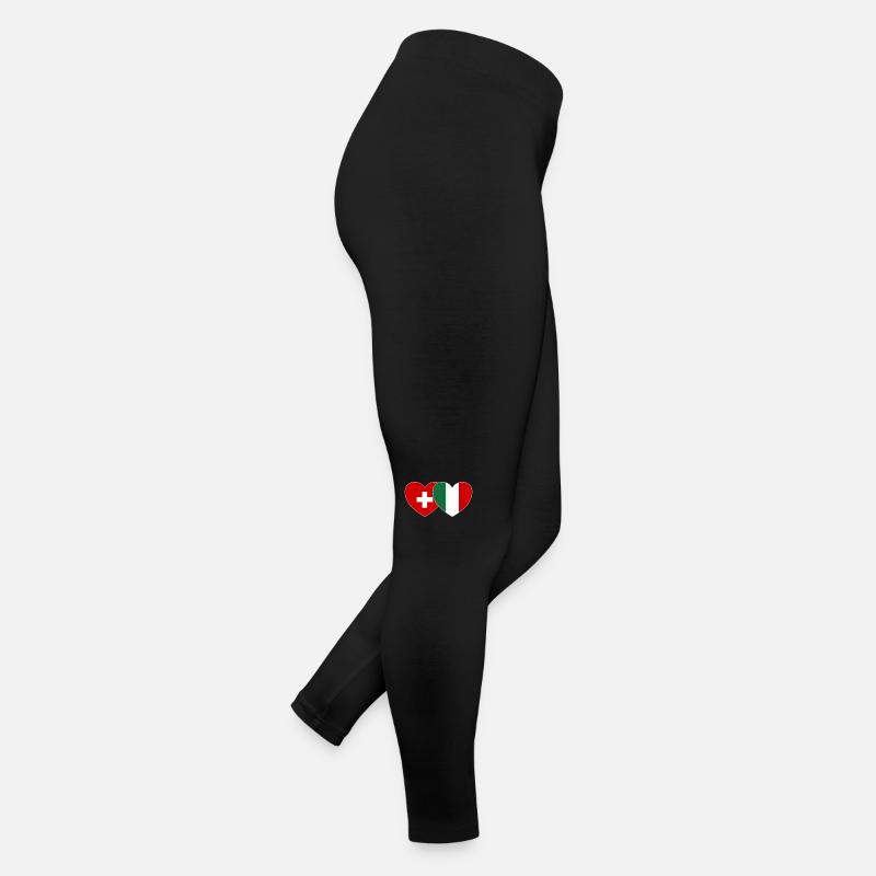 Switzerland Italy Flag Heart Women’s Jersey Leggings