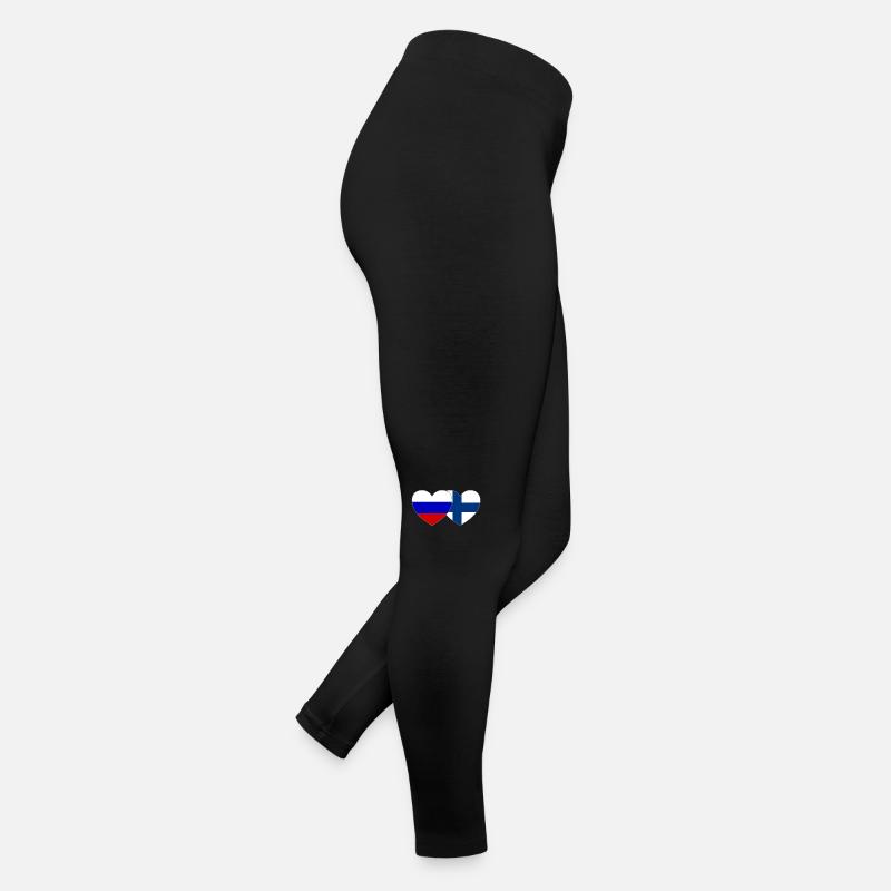 Russie Finlande Drapeau Cœur Legging en jersey Femme