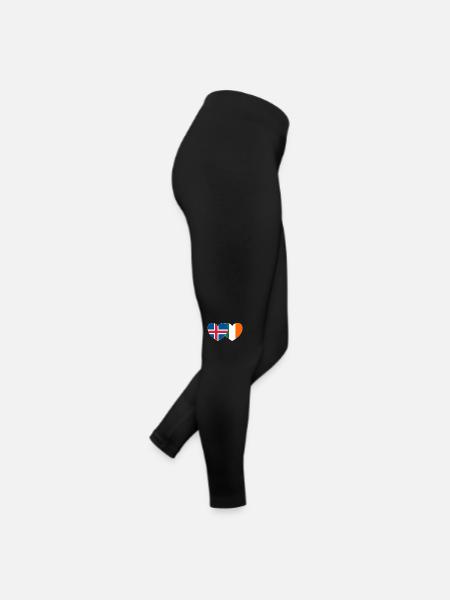 Island Irland Flagge Herz - Frauen Jersey Leggings - Schwarz - Rechts