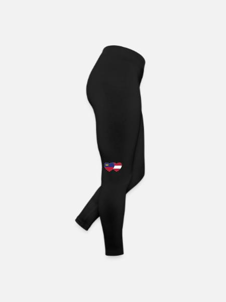 Lichtenstein Autriche Flag Heart - Legging en jersey Femme - noir - Droite