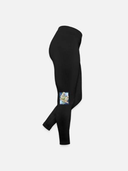 Argentine Parakeet - Women’s Jersey Leggings - black - Right