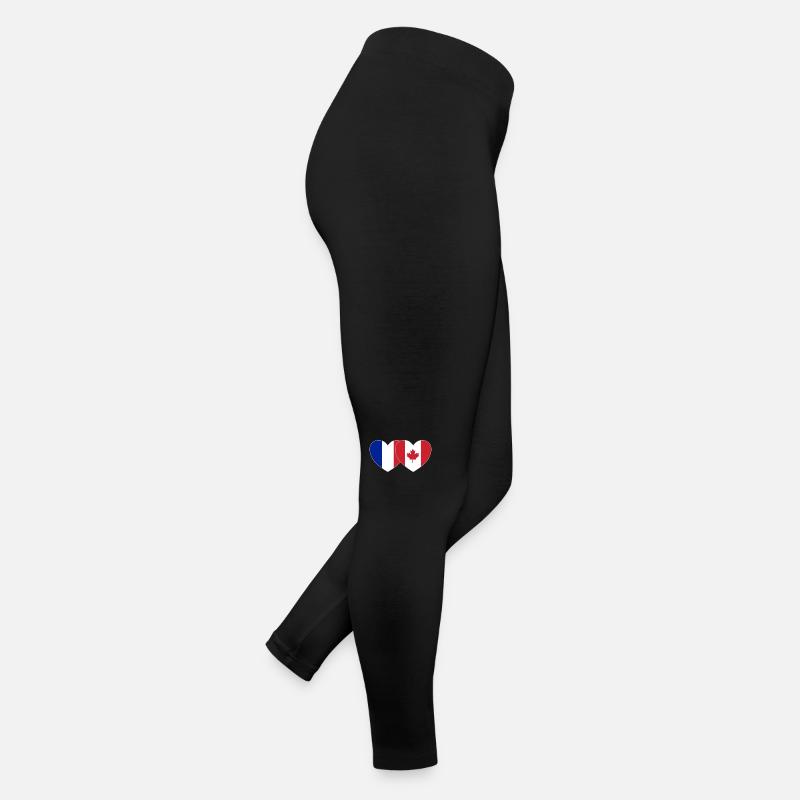 France Canada Flag Heart Women’s Jersey Leggings