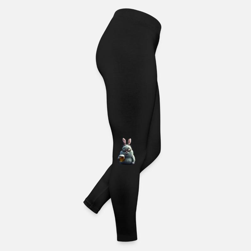 Lustiger Osterhase mit Bier Frauen Jersey Leggings