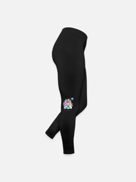 Black Red Cat Christmas Christmas T Shirt - Legging en jersey Femme - noir - Droite
