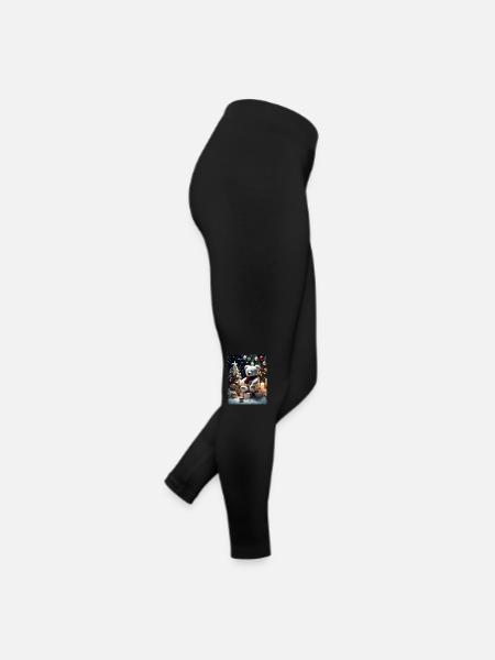 Teddy vous souhaite un joyeux Noël - Legging en jersey Femme - noir - Droite