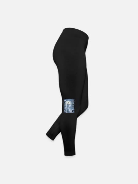 Die drittjüngste Tochter des Winters heißt blue... - Frauen Jersey Leggings - Schwarz - Rechts