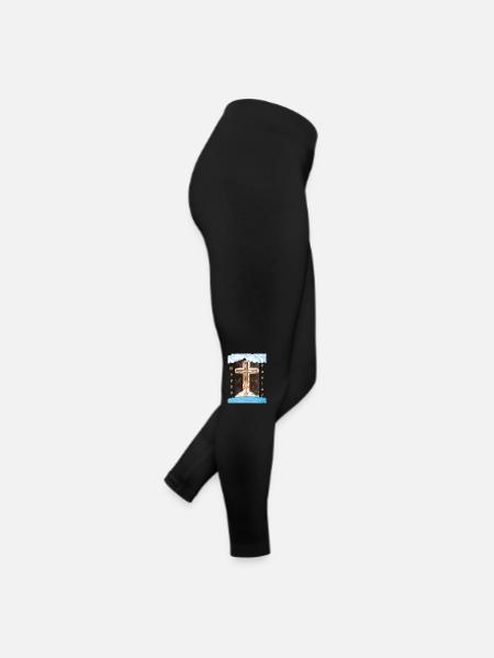 Pâques religieuse - Legging en jersey Femme - noir - Droite