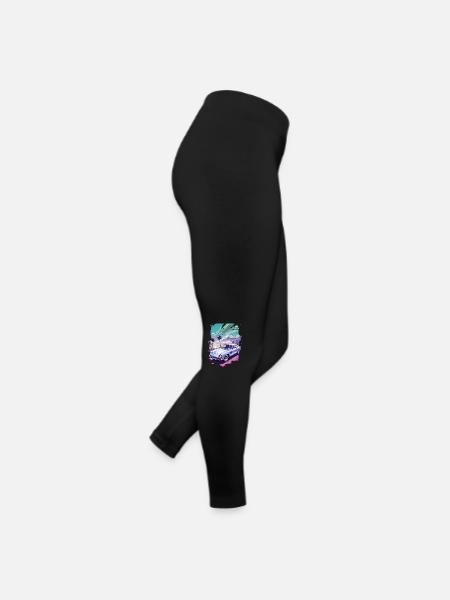 Los Angeles, USA, Amerika, Kalifornien, Mia, Retro - Frauen Jersey Leggings - Schwarz - Rechts