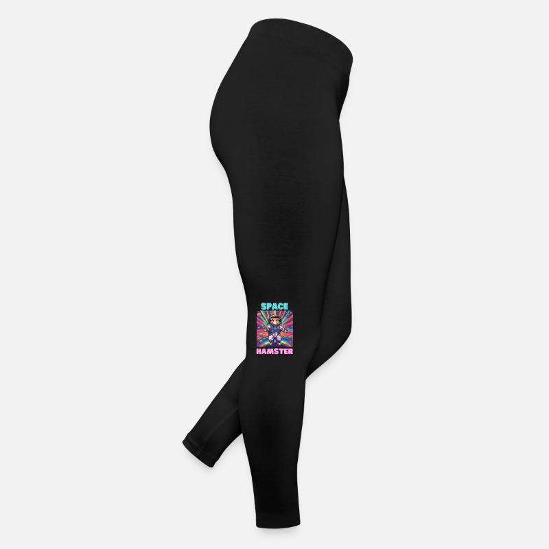 Space Hamster - Women’s Jersey Leggings - black