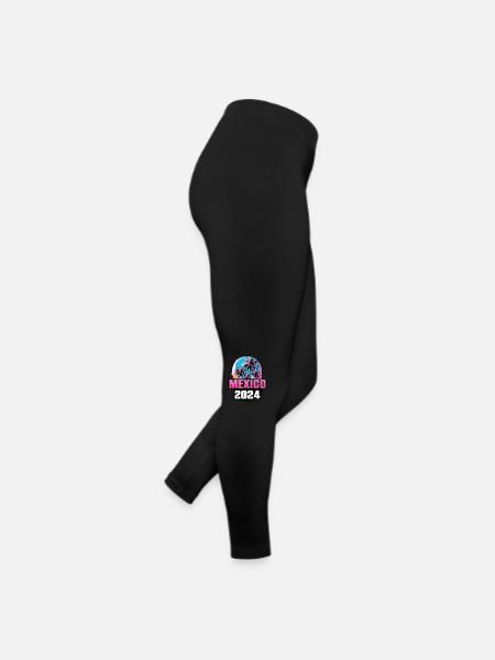 Mexiko 2024 Palmen - Frauen Jersey Leggings - Schwarz - Rechts