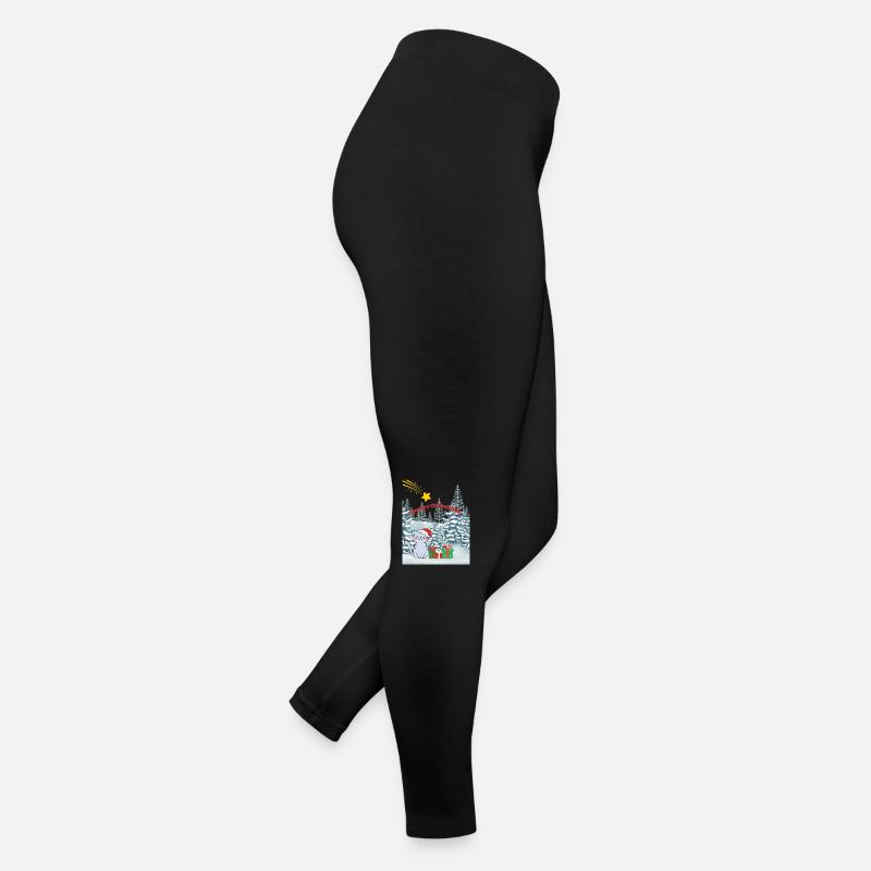 Cat in romantic Christmas landscape Women’s Jersey Leggings