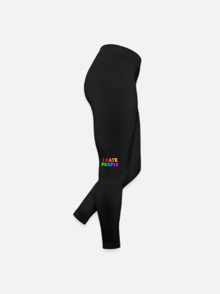 I hate people - Frauen Jersey Leggings - Schwarz - Rechts
