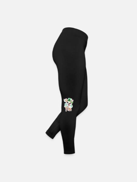 St. Patrick's Day Deer - Women’s Jersey Leggings - black - Right
