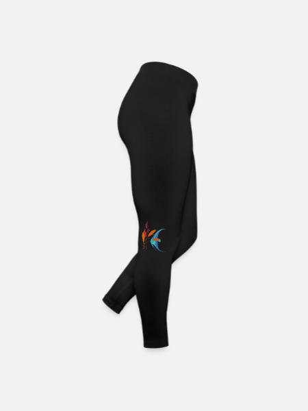 Fisch und Pflanze - Frauen Jersey Leggings - Schwarz - Rechts