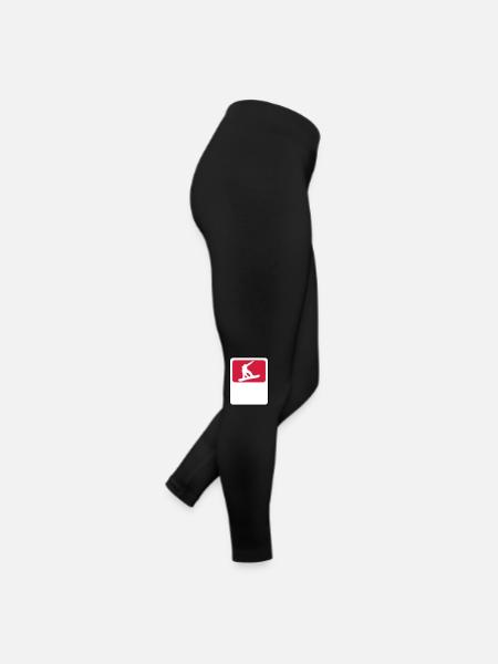frame shield name text drive snowboard jump sp - Women’s Jersey Leggings - black - Right