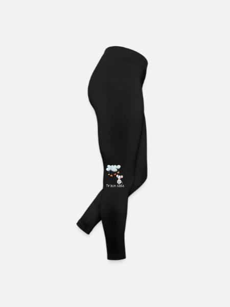 Gute Nacht Maus Nachthemd Schlafanzug Pyjama - Frauen Jersey Leggings - Schwarz - Rechts
