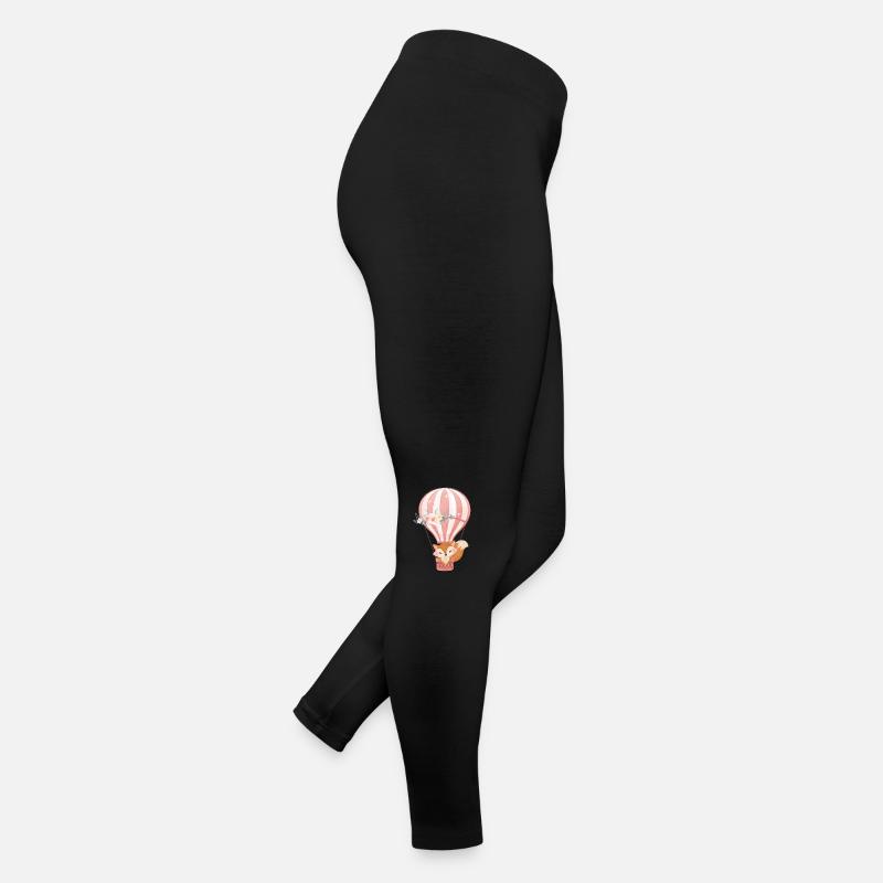 Doux renard dessiné avec une montgolfière Legging en jersey Femme