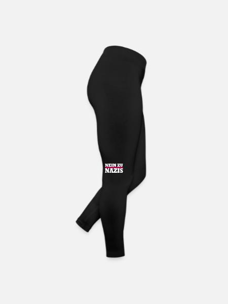 Nein zu nazis - Frauen Jersey Leggings - Schwarz - Rechts