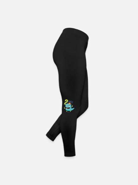 j'ai 2 ans Cadeau anniversaire 2 ans dinosaure - Legging en jersey Femme - noir - Droite