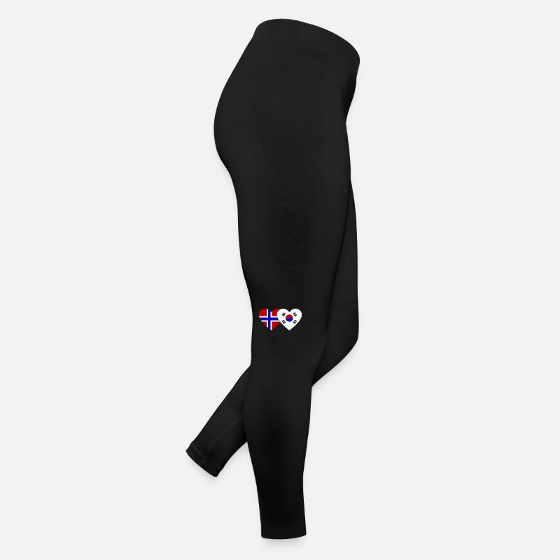 Norway South Korea Flag Heart Women’s Jersey Leggings