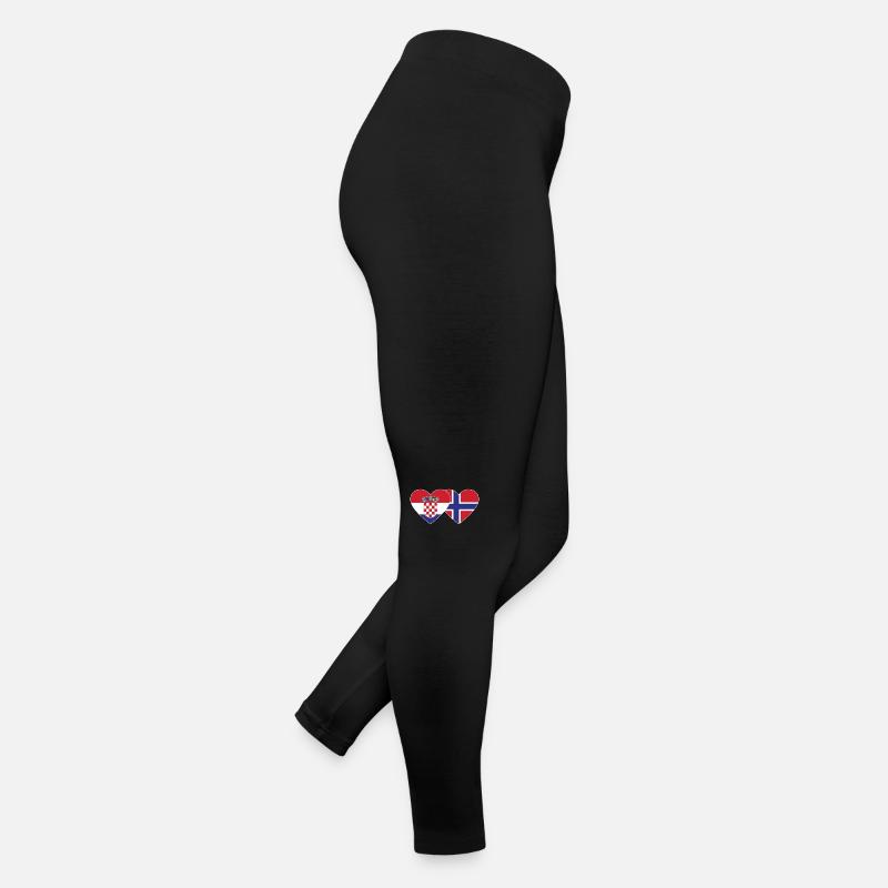 Kroatien Norwegen Flagge Herz Frauen Jersey Leggings