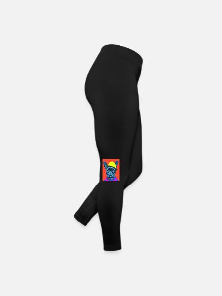 Bouledogue Français mignon et stylé - Legging en jersey Femme - noir - Droite