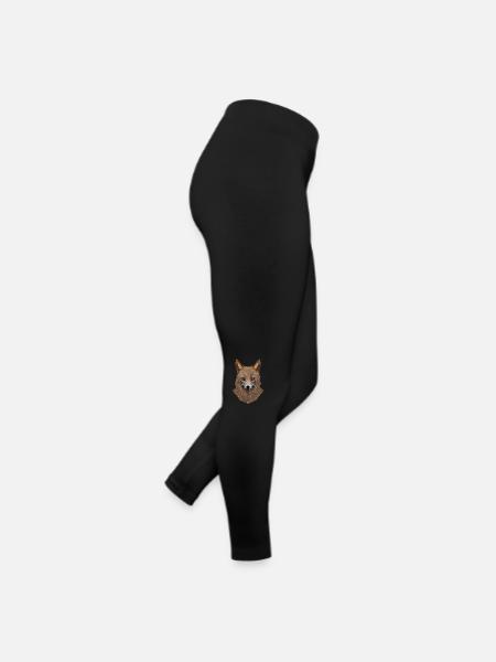 Geometrischer Fuchskopf - Frauen Jersey Leggings - Schwarz - Rechts