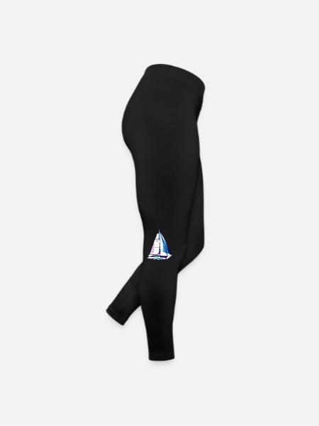 Segelsport Segler Segelschiff Segeln Segelboot - Frauen Jersey Leggings - Schwarz - Rechts