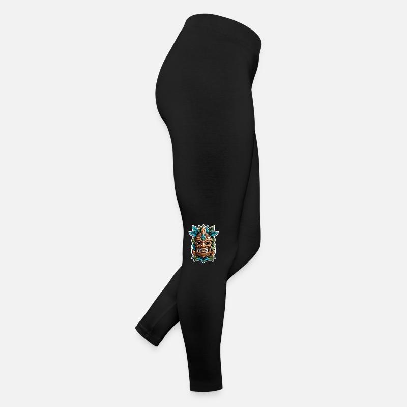 Tiki Beach - Polynesien Statue Frauen Jersey Leggings