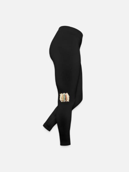 Surfbrett Supboard SUP Strand tropisch Meer Palme - Frauen Jersey Leggings - Schwarz - Rechts
