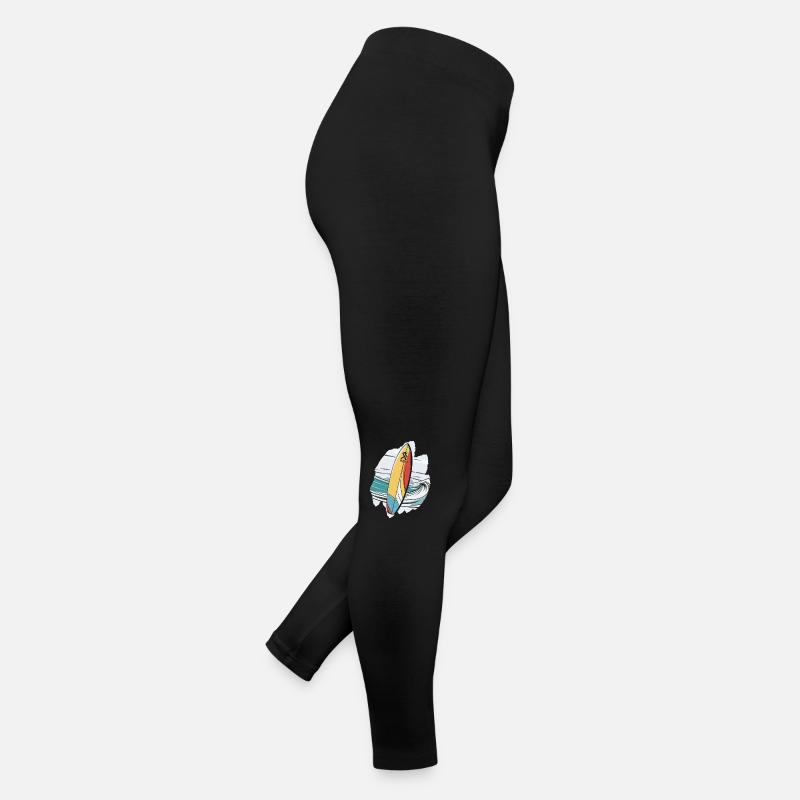 Planche de surf, Supboard, SUP, Tropical, Mer, Palmier, Plage Legging en jersey Femme