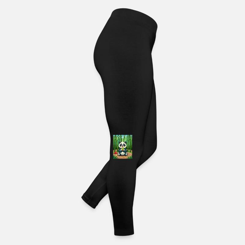 Panda mignon - Illustré - Legging en jersey Femme - noir