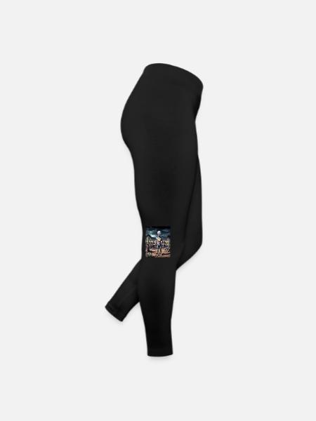 grey alien in the desert monster dark horror scary - Women’s Jersey Leggings - black - Right
