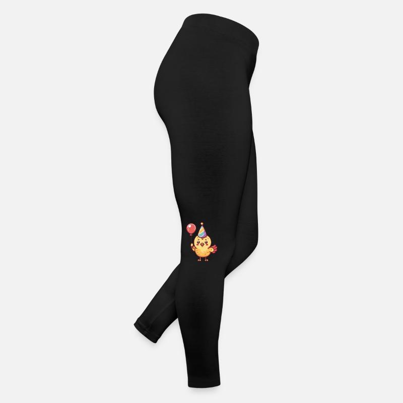 Bande dessinée d’anniversaire de poulet Legging en jersey Femme