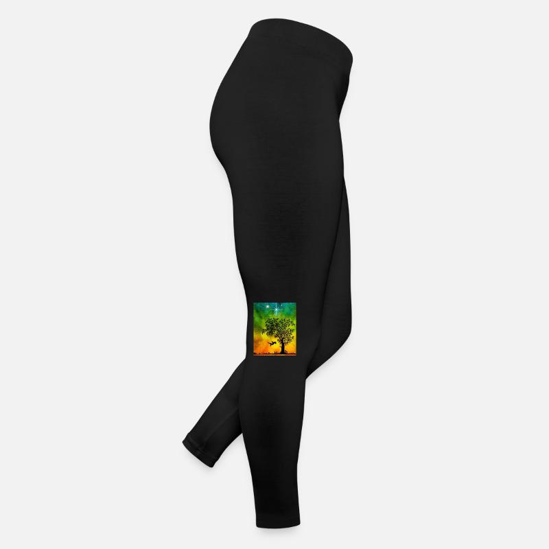 Child on the swing - Women’s Jersey Leggings - black