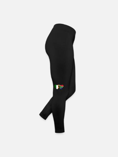 Ireland South Africa Flag Heart - Women’s Jersey Leggings - black - Right