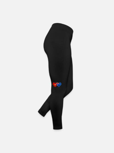Vietnam Australie Drapeau Coeur Utilisé - Legging en jersey Femme - noir - Droite