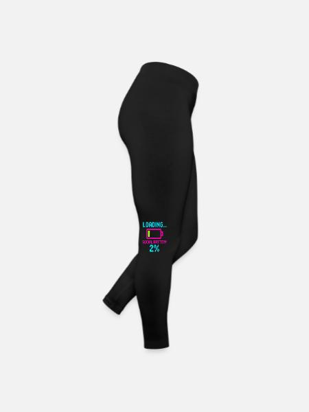 Loading Social Battery – Low Energy Funny Quote - Women’s Jersey Leggings - black - Right