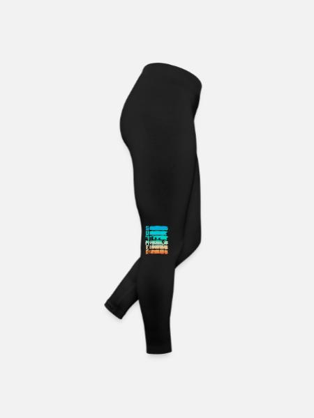 Sommer - Frauen Jersey Leggings - Schwarz - Rechts