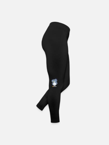 drôle crypto Bitcoin lune astronaute dabbing - Legging en jersey Femme - noir - Droite