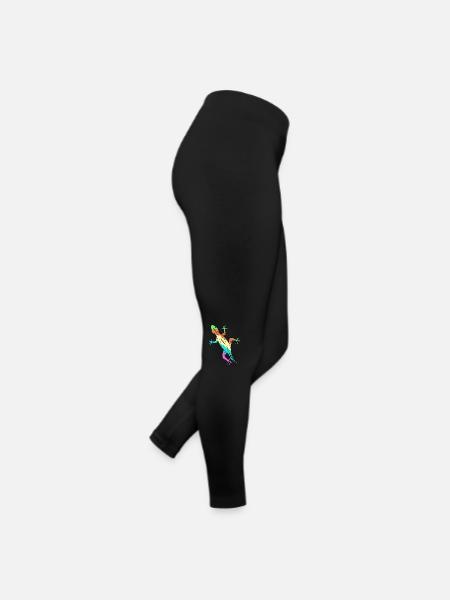 Eidechse Gecko Zoologie Wildtiere Lurch Amphibie - Frauen Jersey Leggings - Schwarz - Rechts