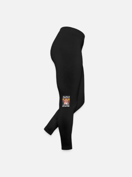 Cooler Kaffee-Liebhaber-Katzenwitz Morgenmuffel - Frauen Jersey Leggings - Schwarz - Rechts